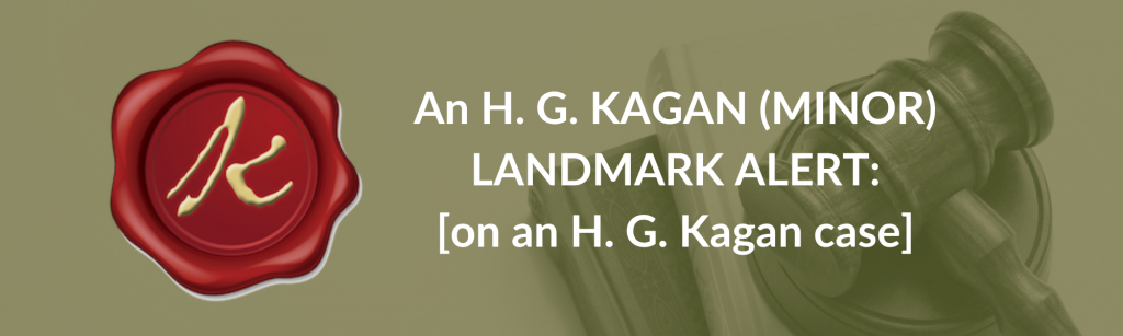 An H.G. Kagan (Minor) Landmark Alert