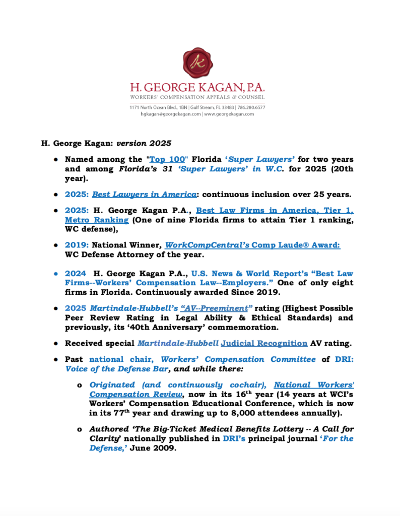 H. George Kagan — Bio Summary (PDF)